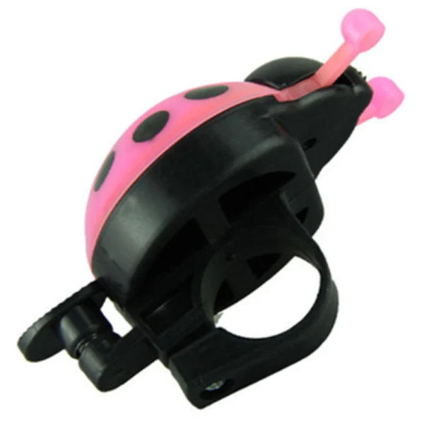 angled shot of pink ladybug childrens bike bell