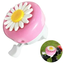 Kids Bike Bell Daisy Flower Bicycle Bells Safety & Style Combined Pink and White