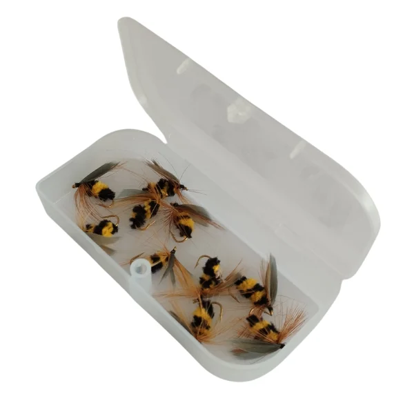 box of fishing flies bees x 10
