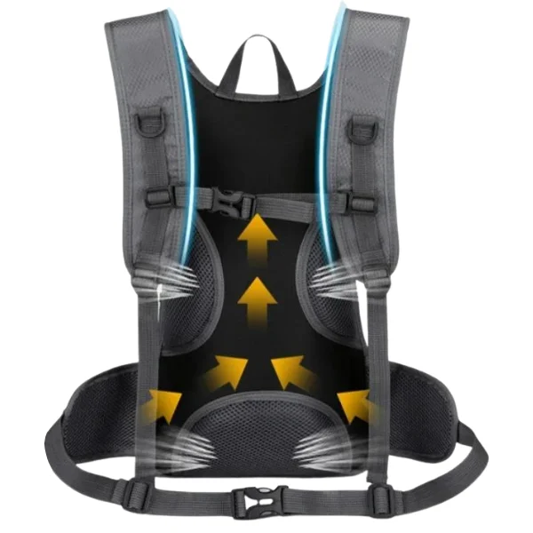 padding on rear of bag keeps cool water away from hot back