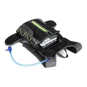 small 4L backpack with hydration of coming out of the top of the bag