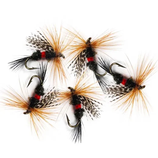 Black Dry Fly with Red Stripe