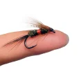 Black Dry Fly with Red Stripe on Finger
