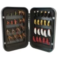 Fly Fishing Flies Assortment Set with 38 Flies and Plastic Storage Box Suckerme SMF36 PACK