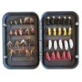 Nypmh and dry fly fishing fly set with case