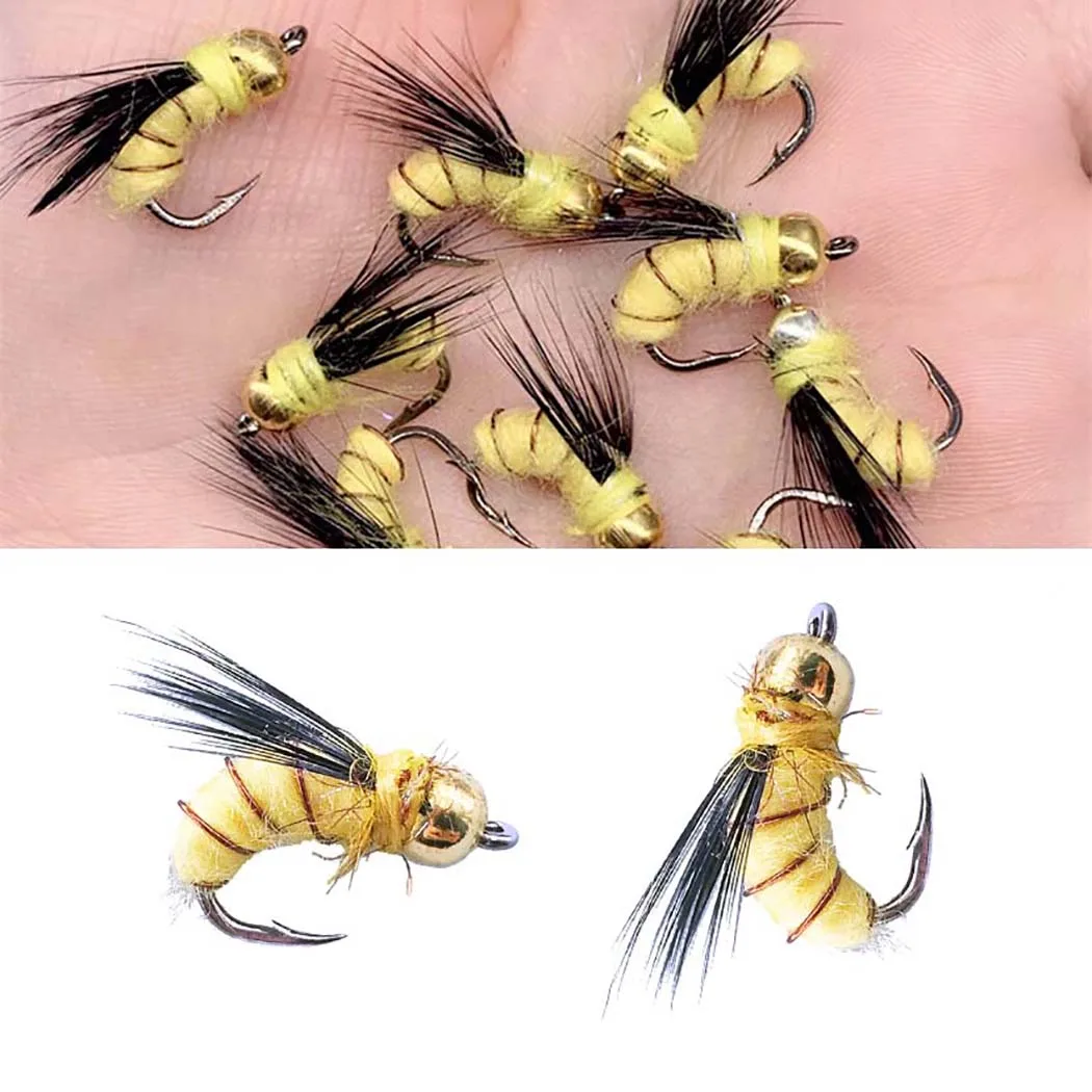 Yellow Bead Head Nymph Fly