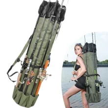 Rod Fishing Bag Backpack 
for 5 Rods with 2 Large 
Storage Compartments
