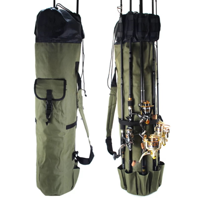fron and rear view of fishing rod backpack