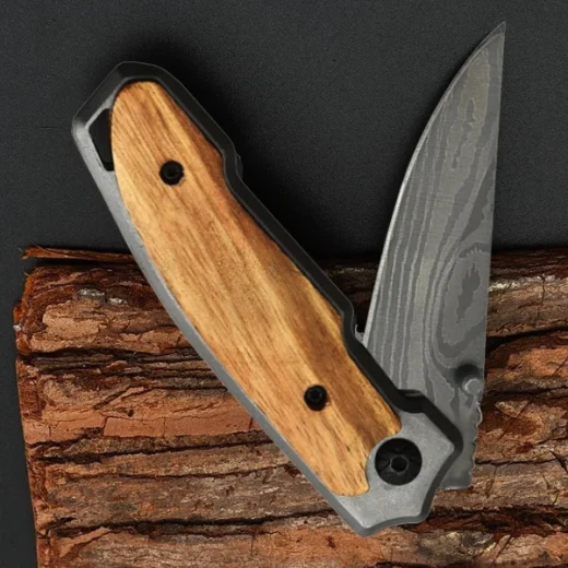 Wooden-Handle-Folding-Pocket-Knife-half-open