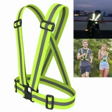 Green Elastic Adjustable Reflective Vest Straps Multi Fit