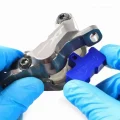 main_INserting a 4 piston brake block into shimano dedre xt calipers