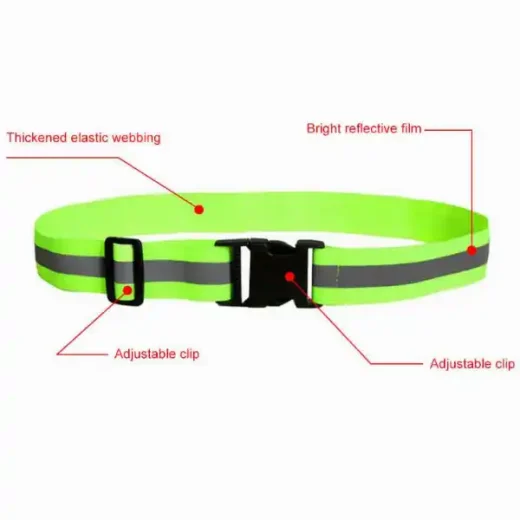 main_Yellow High Visisbility Strap Belt with Reflective Stripe Exploded Features