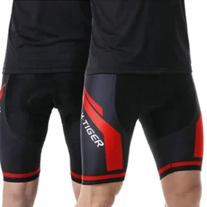 back and front view of gel padded cycling shorts