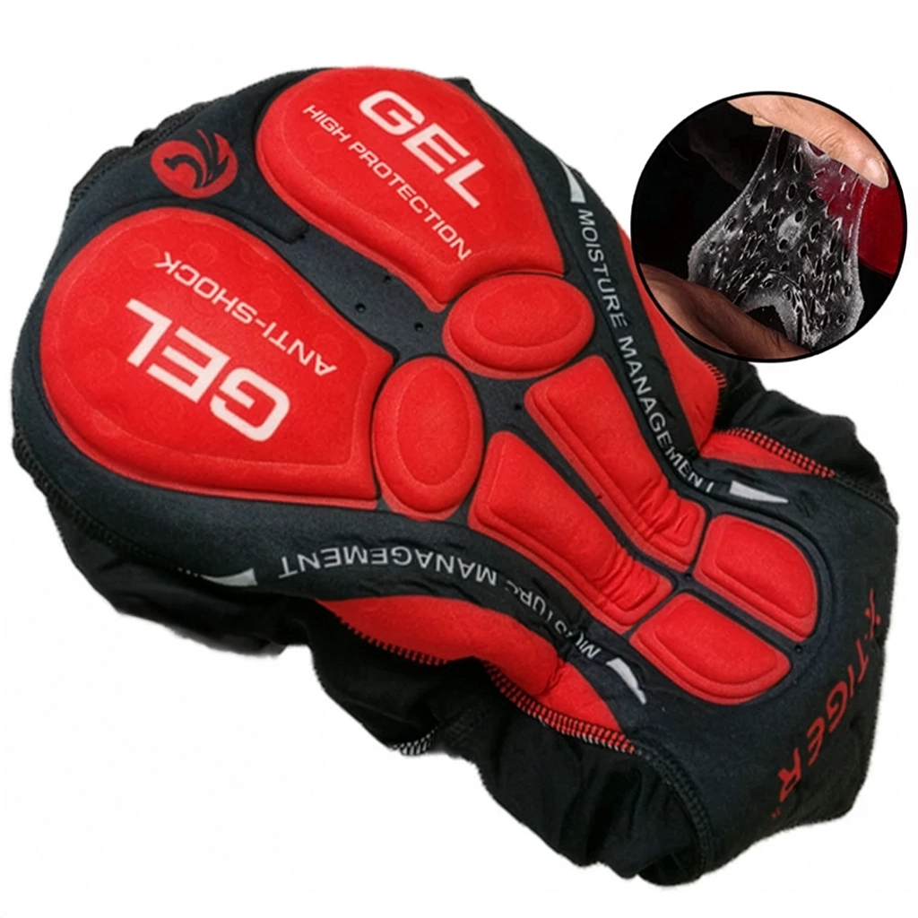 gel padding section of extreme tiger cycling shorts