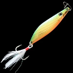 green and gold fishing lure