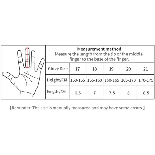 womans golf gloves size chart