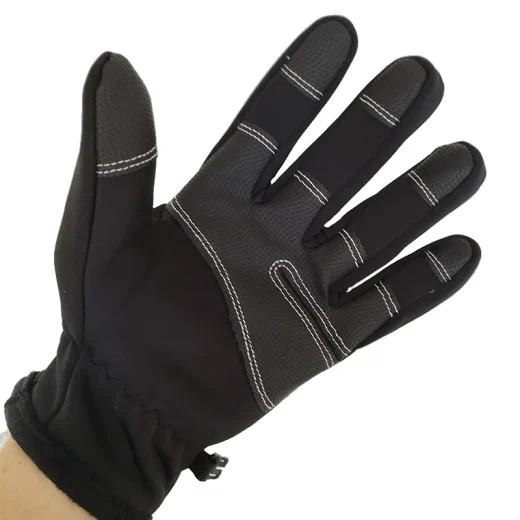 winter glove on left hand palm view