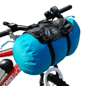 Blue Bike Handlebar Bag 15L Dry Bag Set with Roll Sleeve and Shoulder Strap