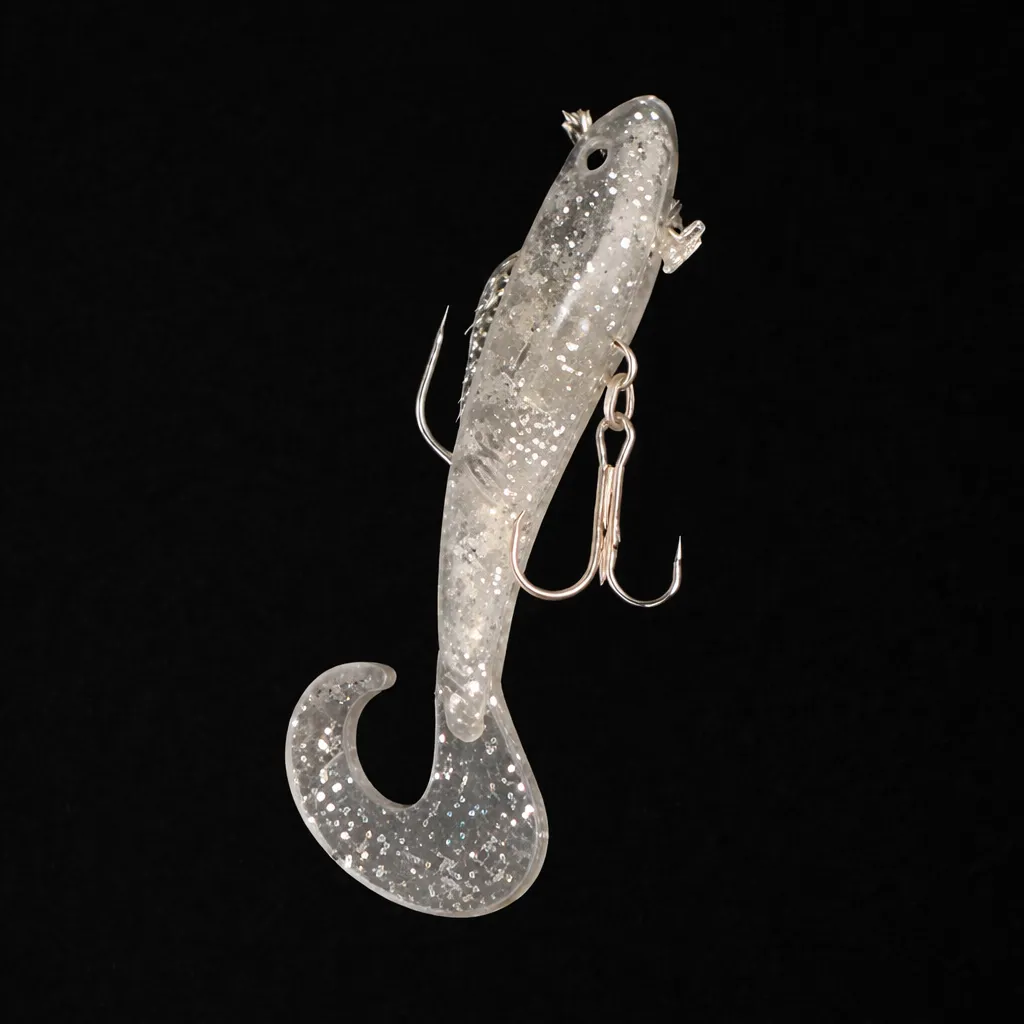 Translucent fishing lure with glitter