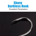 sharp barbless hook for excellent penetration