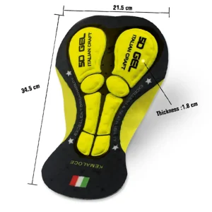 Mens bicycle saddle undershort insert padding dimensions