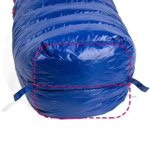 Sleeping bag box foot area for extra comfort