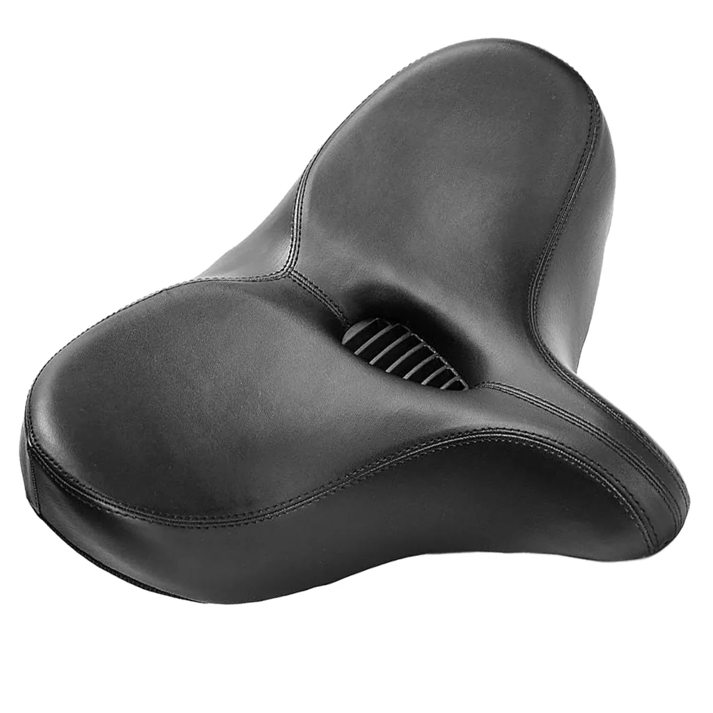 alternative angle view of extra wide bicycle seat
