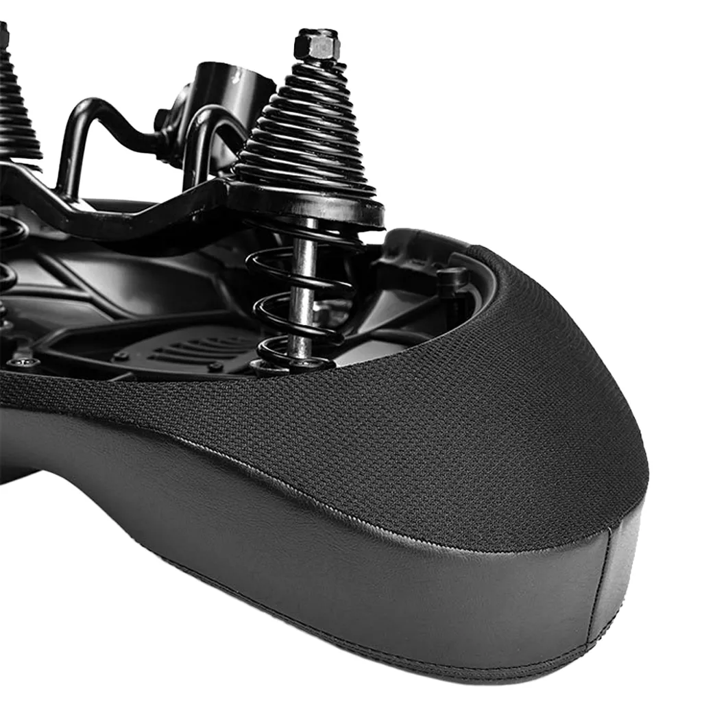 close up shot of suspension coil on bicycle saddle