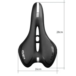 gel bicycle saddle top view product dimensions