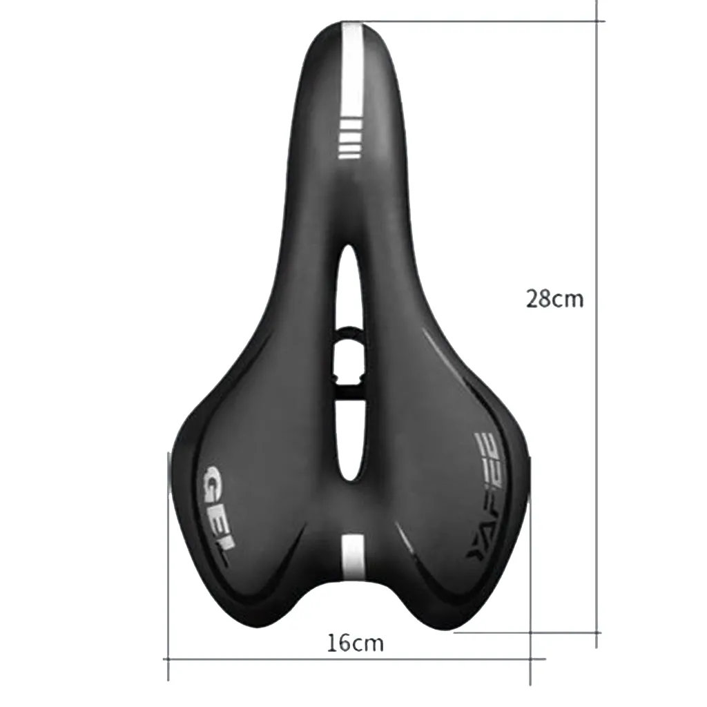 gel bicycle saddle top view product dimensions