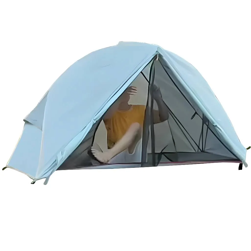 1 person lightweight tent with someone inside