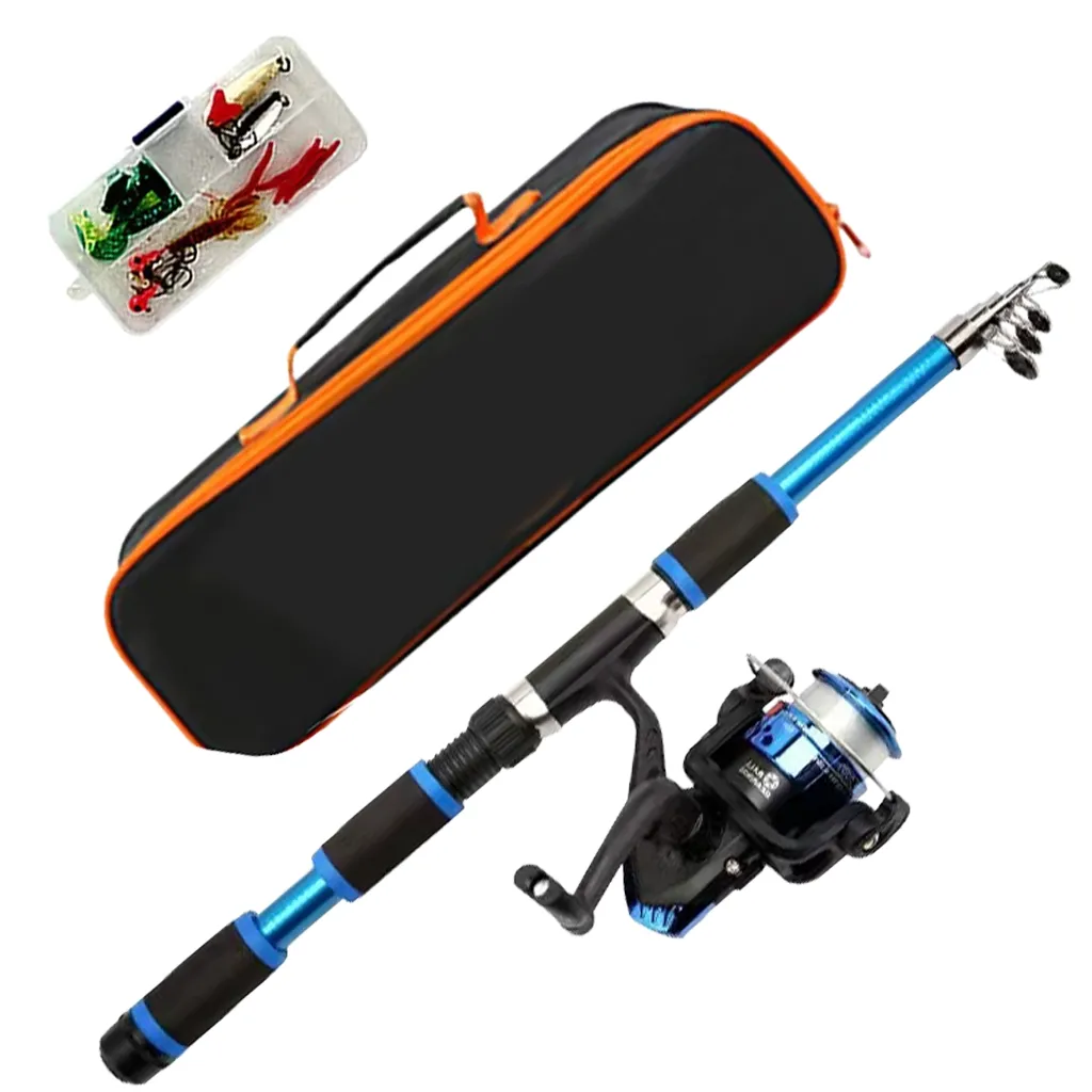 Kids Fishing Rod Set for Children Blue Colour Combo Pack 1.8m