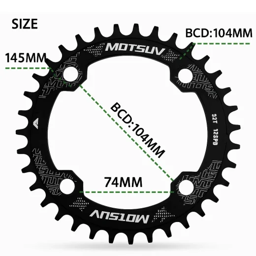 34T BCD104 Narrow Wide Chainring