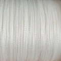 Close-up of white braided fishing line texture showing 4-strand weave