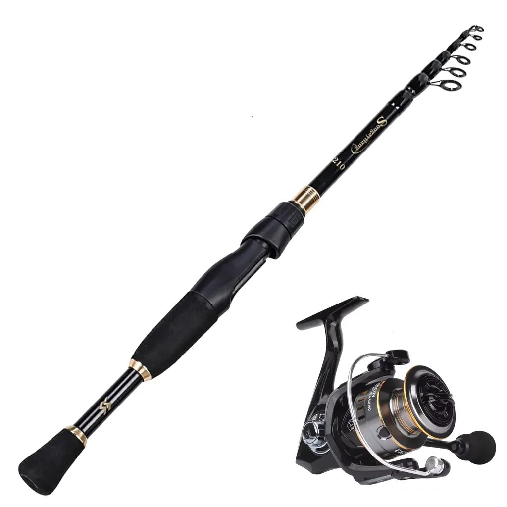 Portable Lake & River Fishing Set – 2.1m Telescopic Rod & A2000 Lightweight Reel