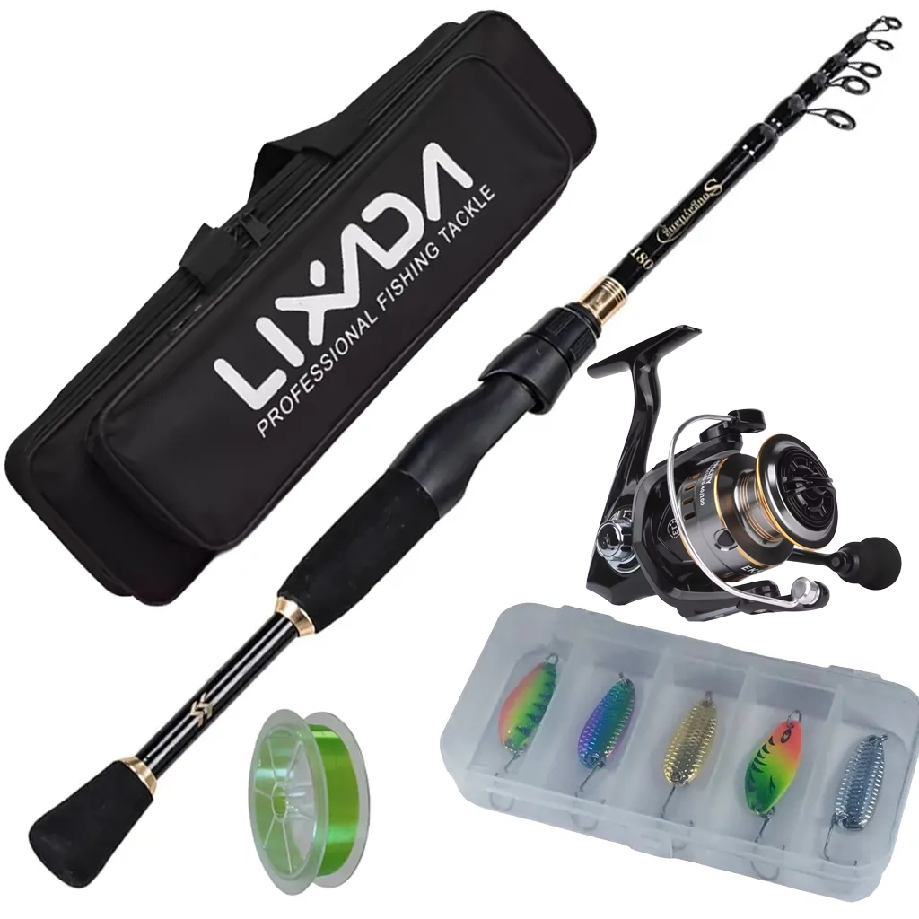 Trout Fishing Rod and Reel Combo 1.8M | DC1000 | Suckerme Spoon Lure Set 5Pk