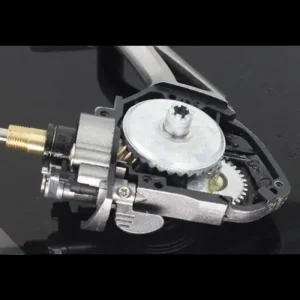 close up of cogs inside spinning reel