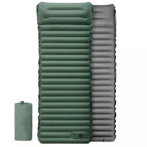 10cm Thick Inflatable Camping Mattress with Built-in Foot Pump and Pillow (195×70 cm)