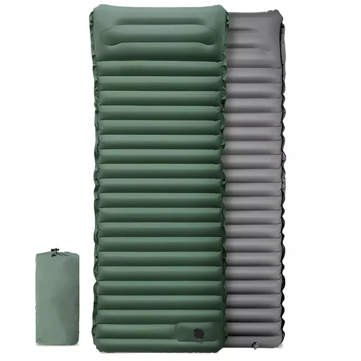 10cm Thick Inflatable Camping Mattress with Built-in Foot Pump and Pillow (195×70 cm)