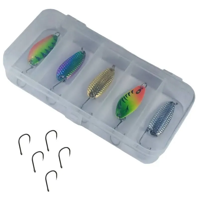 suckerme spoon lure set with 10 hooks and 5 lures
