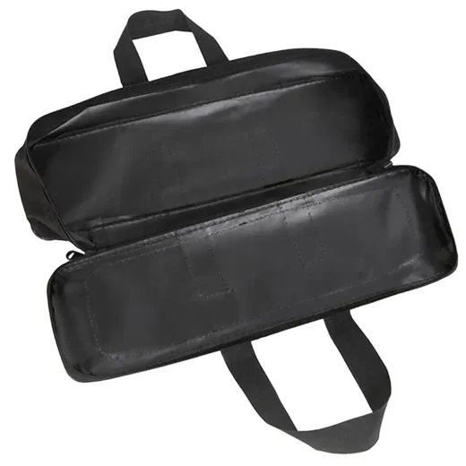 Open top view of 70cm fishing bag showing single-layer design