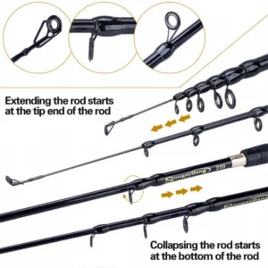 how to expand and retract telescopic fishing rod