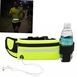 Belt for Running with Phone with Bottle Holder and Reflective Strip