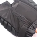 Folded interior view showing mesh ventilation sections and stretch fabric panels.