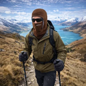 man hiking wearing adsports CEFATU-S balaclava