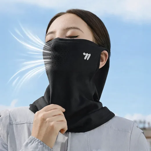 woman wearing breathable face covering