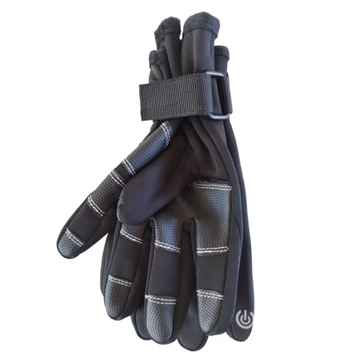 Close up of the black ABS hook and nylon strap on a glove carrying holder