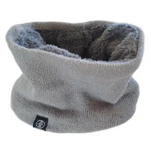 Fleece Lined Buff Grey Neck Warmer Tube Snood for Winter Activities