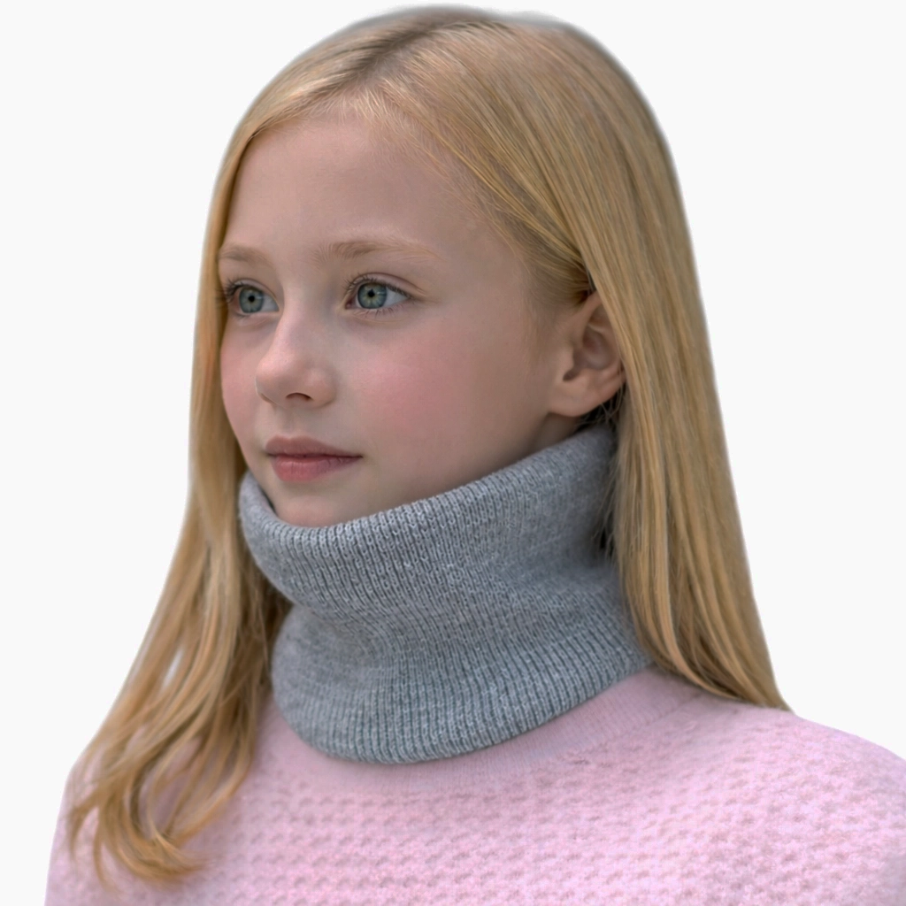 Fleece lined buff tube style neck warmer for winter outdoor use