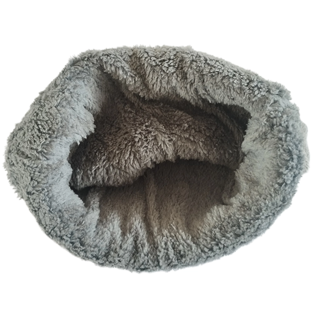 Grey fleece lined buff neck warmer with soft thermal lining